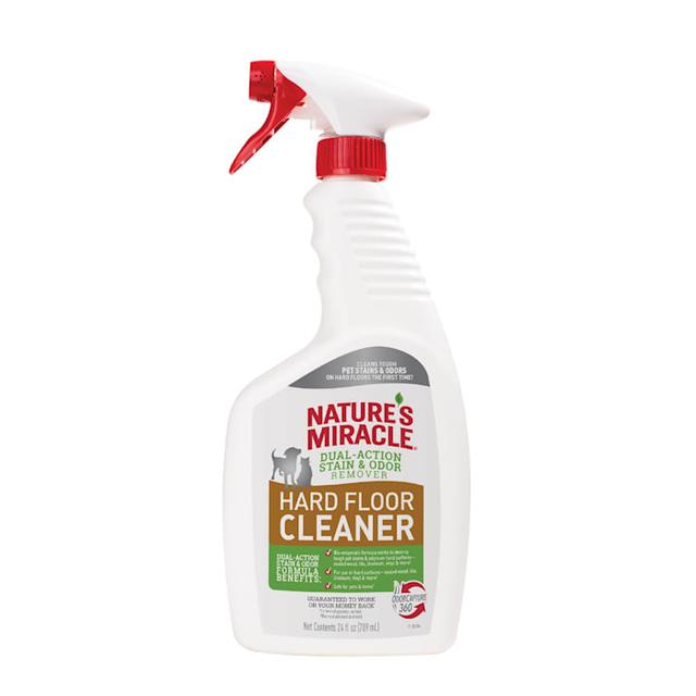 Nature's Miracle Dual-Action Hard Floor Cleaner, Stain & Odor Remover for Pet Stains & Odors, 24 oz