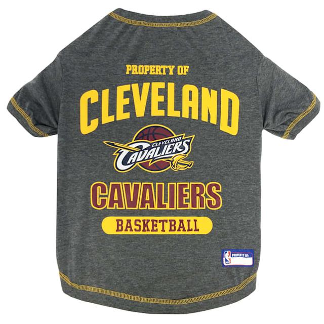 Pets First NBA Eastern Conference T-Shirt For Dogs, Cleveland Cavaliers, Gray, Medium