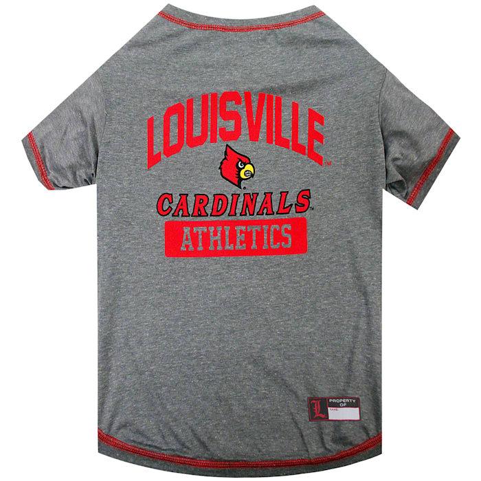 Pets First NCAA ACC T-Shirt for Dogs, Louisville, Red, Medium