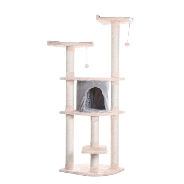 Armarkat Classic Model A6401 Real Wood Cat Tree, White, 64" H