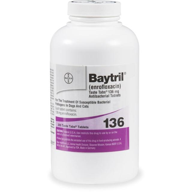 Baytril 136 mg, 30 Taste-Tab Tablets