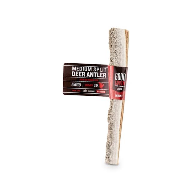 Good Lovin' Naturally Shed Split Deer Antler Medium Dog Chew, 2.25 oz