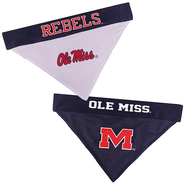 Pets First NCAA SEC Reversible Bandana for Dogs, Ole Miss Rebels, Small/Medium