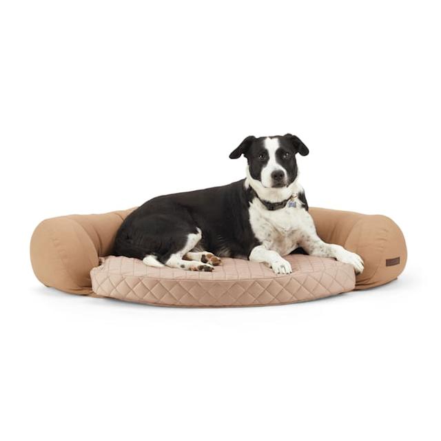 Reddy Tan Cozy & Cool Touch Corner Dog Bed, 34" L X 40" W, Large
