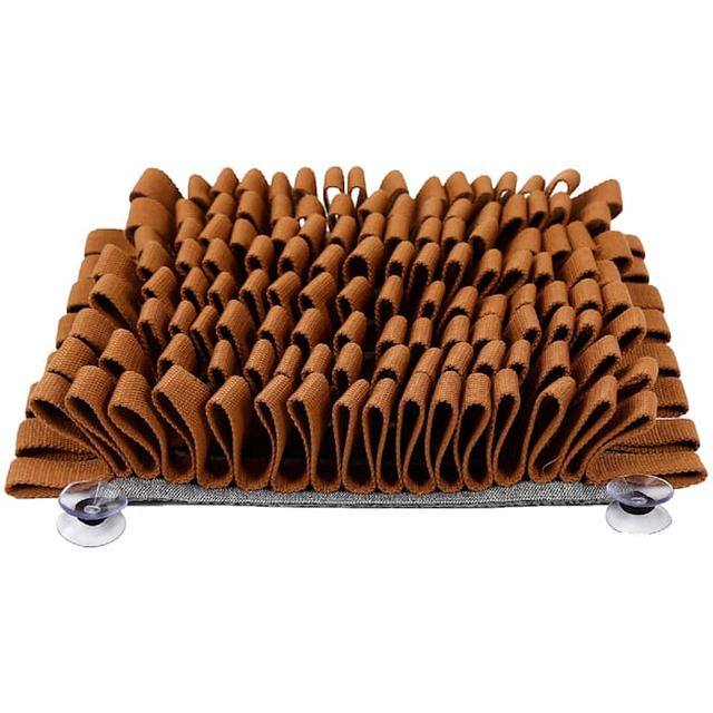 Pet Life Brown 'Sniffer Grip' Interactive Anti-Skid Suction Pet Snuffle Mat, 11.41" L X 11.41" W