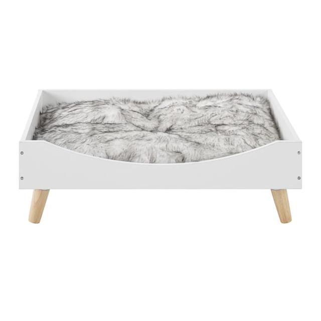 Sam's Pets Chauncy White Cat Bed, 19.96" L X 27.56" W, Medium