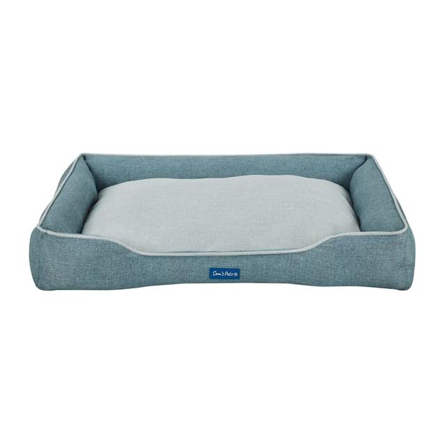 Sam's Pets Arthur Dog Bed, 27" L X 35.5" W X 6" H, Teal, Blue, Large