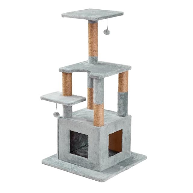 Two by Two McIntosh Cat Tree, Grey, 48" H