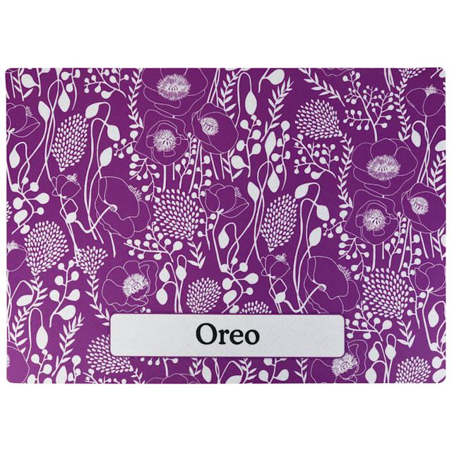 Drymate Good Medicine Plum Personalized Cat Litter Mat, Purple, 20" L X 28" W X 0.12" H
