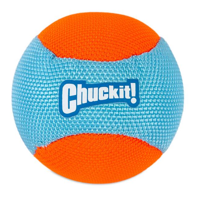Chuckit! Amphibious Fabric EVA Fetch Balls Interactive Dog Toy, Pack of 3, Blue, Medium