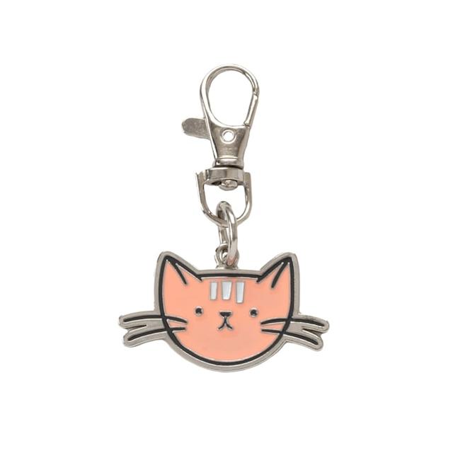 Kitty City Purr-sonality Pendant Whiskers Collar Charm and Keychain for Cats, Orange
