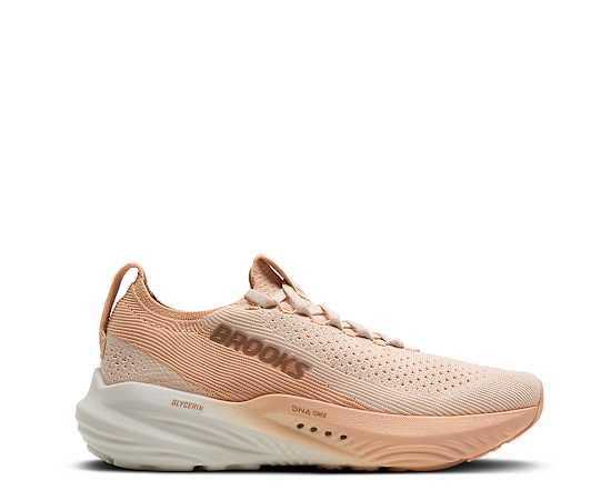 Brooks Womens Glycerin Stealthfit 22 Running Shoe - Peach Size 10.5M