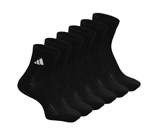 Adidas Men's Large Classic Cushioned Quarter Socks 6 Pairs