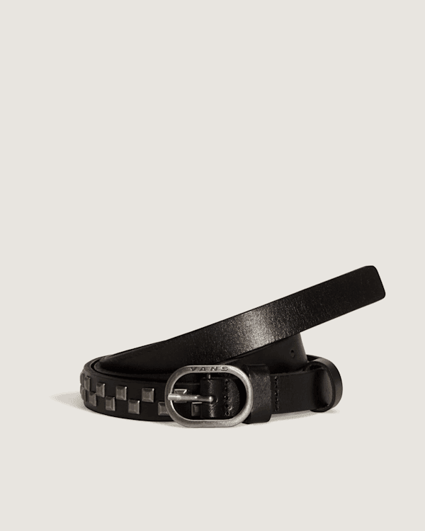Vans - Check Leather Belt, Man, Black, Size: S/M