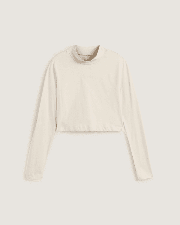 Vans - Script Mini Mock T-Shirt, Woman, Beige, Size: M