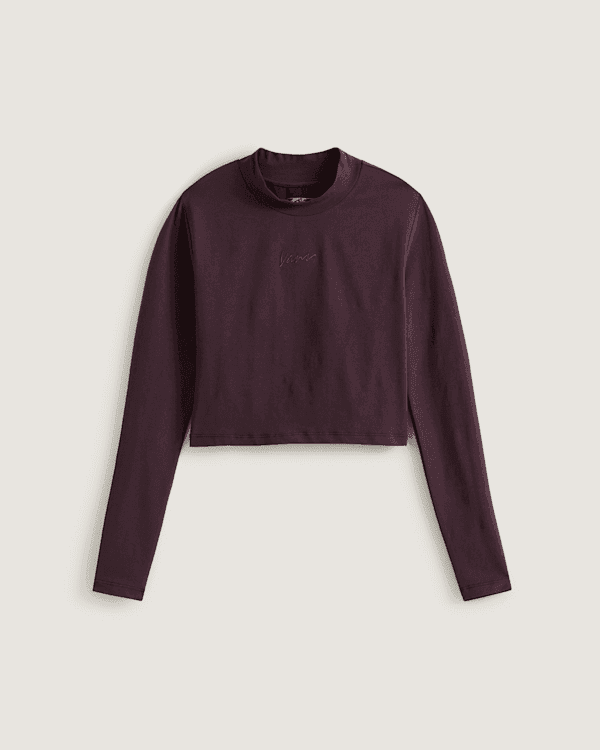 Vans - Script Mini Mock T-Shirt, Woman, Blue, Size: XXS