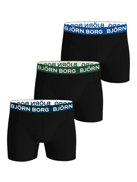 Björn Borg Cotton Stretch Boxers 3-pack Svart, L