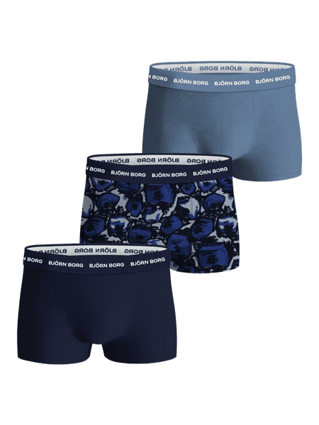 Björn Borg Cotton Stretch Trunks 3-pack Blå, S
