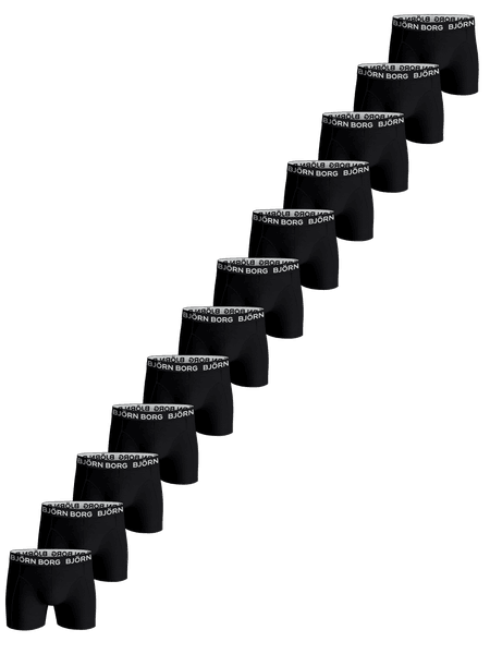 Björn Borg Cotton Stretch Boxers 12-pack Zwart, S