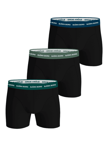 Björn Borg Cotton Stretch Boxers 3-pack Svart, XXL