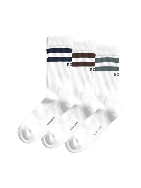 Björn Borg Core Crew Socks 3-pack Hvid, 41-45