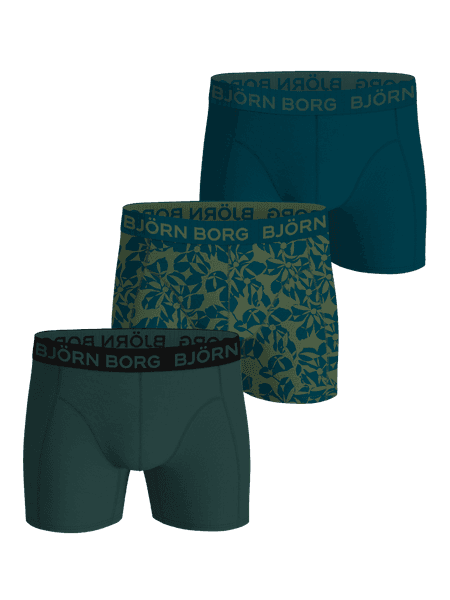 Björn Borg Cotton Stretch Boxers 3-pack Green, 134-140