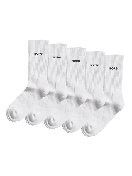 Björn Borg Essential Crew Socks 5-pack Hvid, 35-38