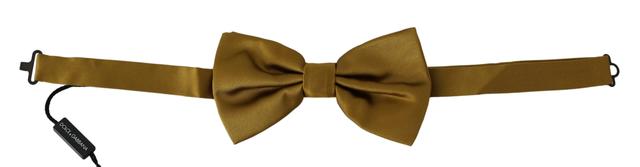 Dolce & Gabbana Yellow Mustard 100% Silk Butterfly Papillon Men Bow Men's Tie