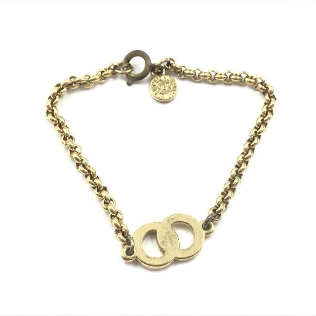 Celine Gold Plated Chain Bracelet With Logo Women's Charm (Pre-Owned)