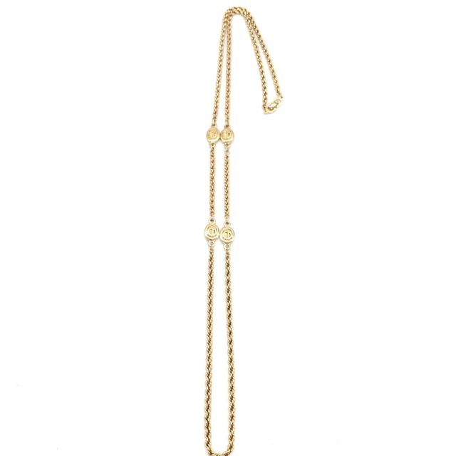 Christian Dior Gold Plated Lariat Bead Women's Necklace (Pre-Owned)