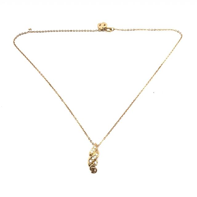 Christian Dior Gold PLated Necklace With Rhinestone Women's Pendant (Pre-Owned)