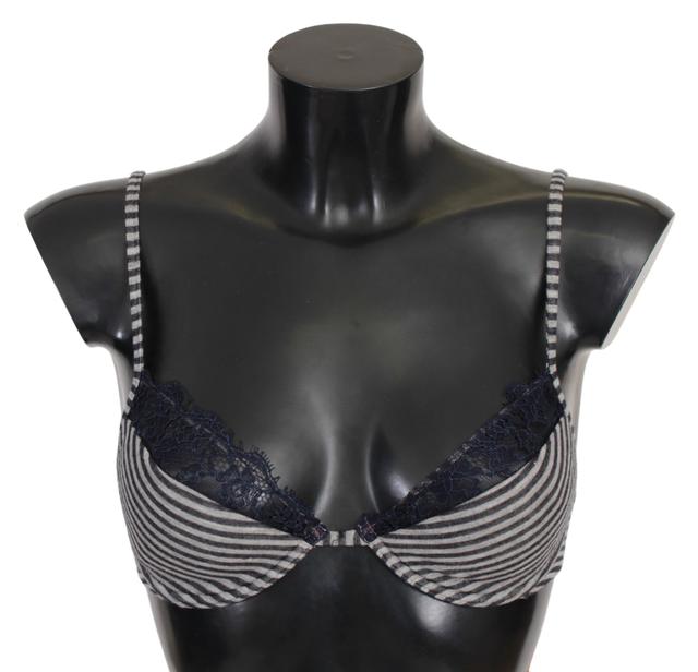 Ermanno Scervino Blue Stripes Lace Reggiseno Bra Women's Underwear