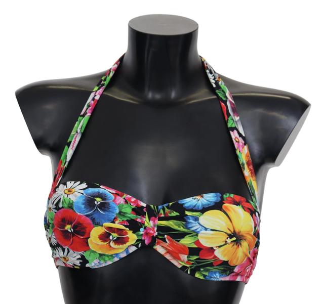 Dolce & Gabbana Multicolor Floral Print Swimwear Bikini Women's Tops