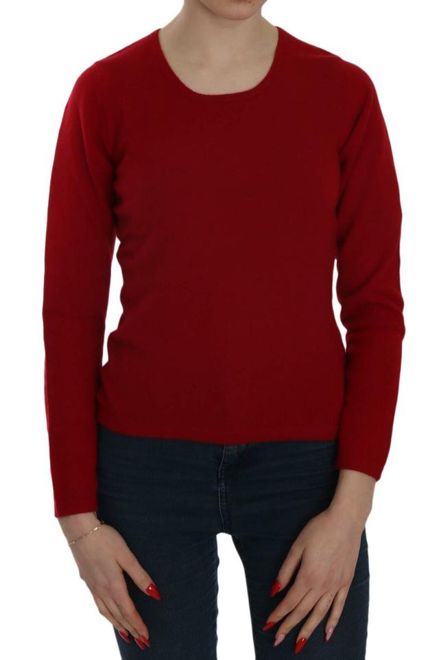 MILA SCHÃN Red Round Neck Pullover Cashmere Women's Sweater