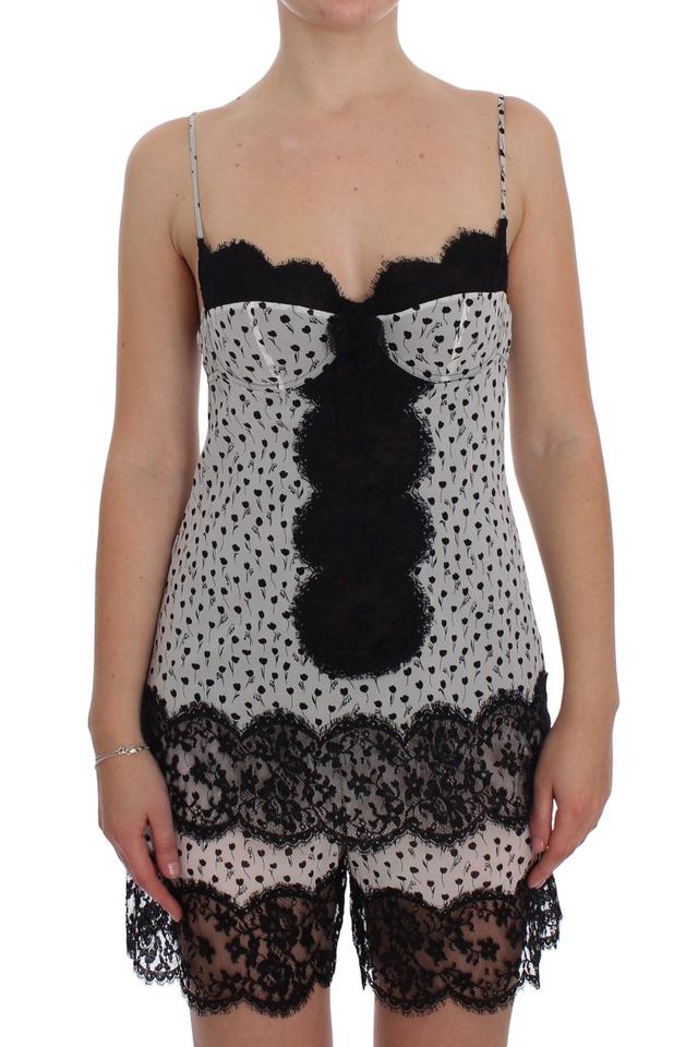 Dolce & Gabbana Black Silk Lace Babydoll Lingerie Women's Top