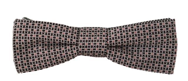 Dolce & Gabbana Black White Flower Pattern Silk Neck Papillon Men's Tie