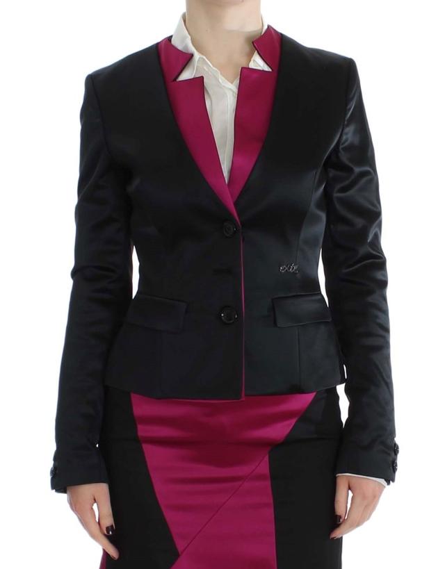 Exte Black Pink Stretch Blazer Women's Jacket