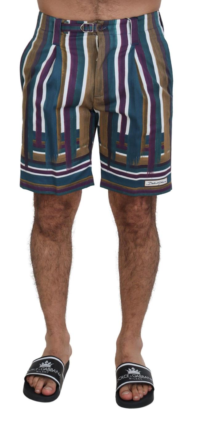 Dolce & Gabbana Multicolor Striped Stretch Cotton Men's Shorts