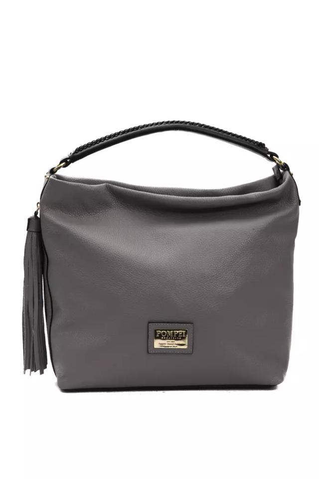 Pompei Donatella Gray Leather Women Shoulder Women's Bag