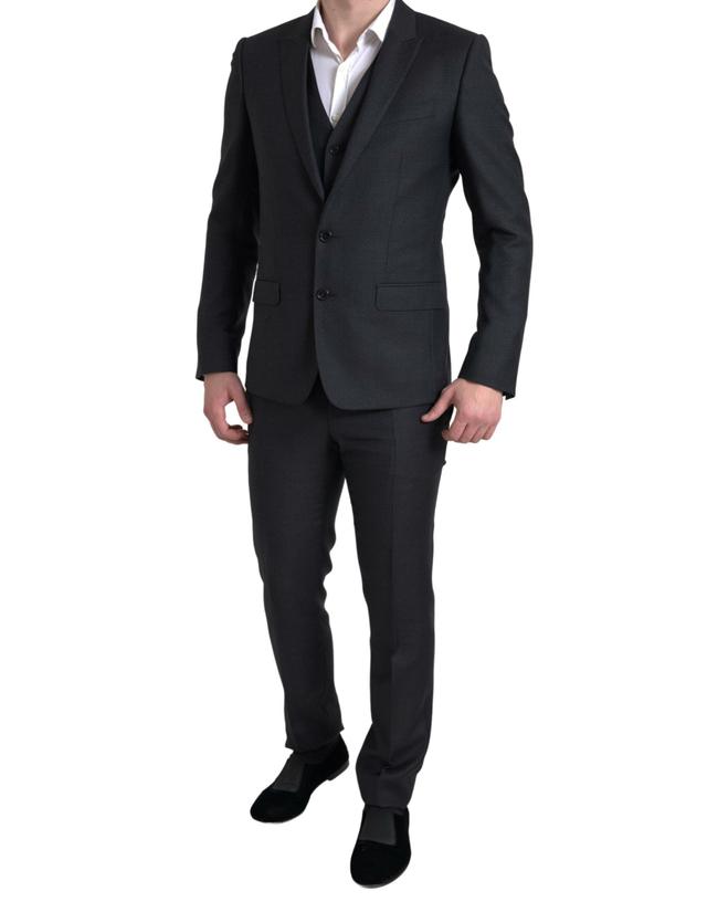Dolce & Gabbana Black 3 Piece Single Breasted MARTINI Men's Suit