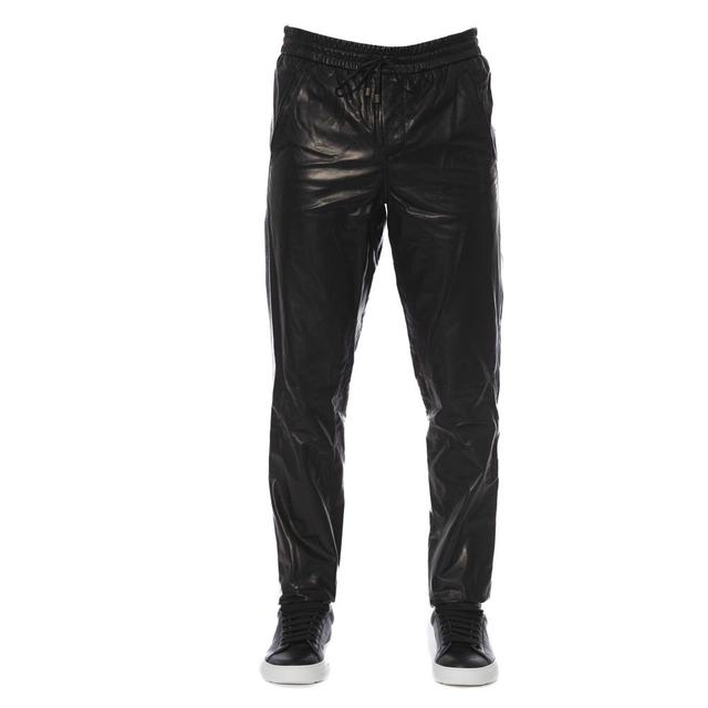 Trussardi Black Lamb Leather Jeans & Men's Pants