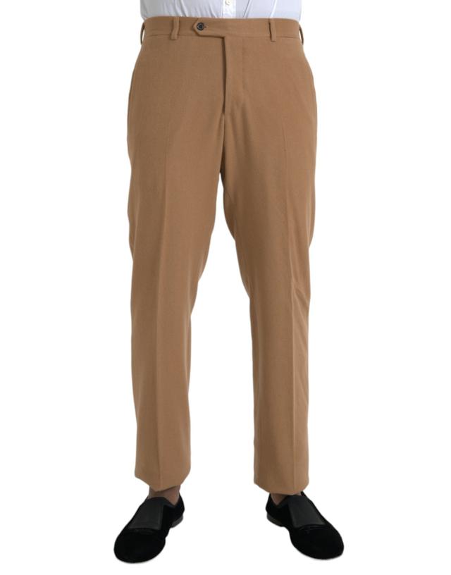 Prada Beige Cashmere Men Straight Fit Dress Men's Pants