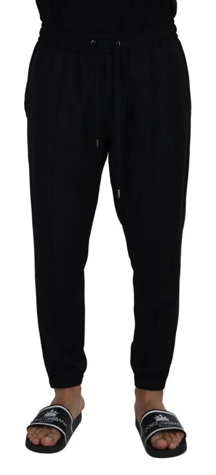 Dolce & Gabbana Black Jogger Jogging Wool Men's Pants (Pre-Owned)