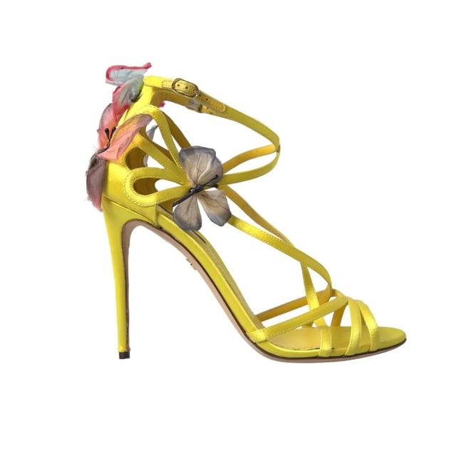 Dolce & Gabbana Yellow Butterfly Applique Sandals Women's Shoes (Pre-Owned)