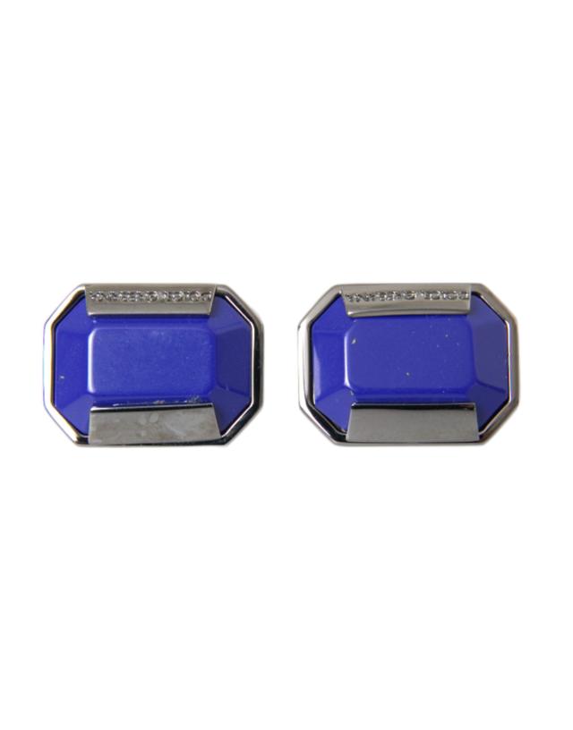 Dolce & Gabbana Silver Plated Brass Pin Crystal Men's Cufflinks