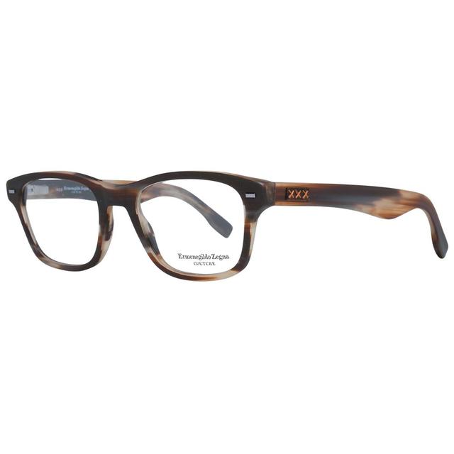 Ermenegildo Zegna Brown Plastic Glasses Men's (Frames)