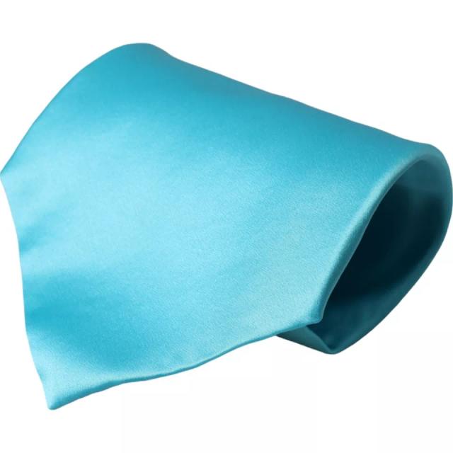 Dolce & Gabbana Light Blue Satin Silk Wide Adjustable Men Men's Tie