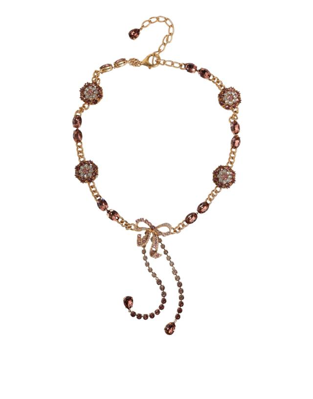 Dolce & Gabbana Gold Tone Brass Crystal Embellished Waist Chain Women's Belt