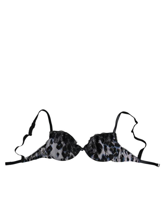 Roberto Cavalli White Leopard Push Up Reggiseno Bra Women's Underwear