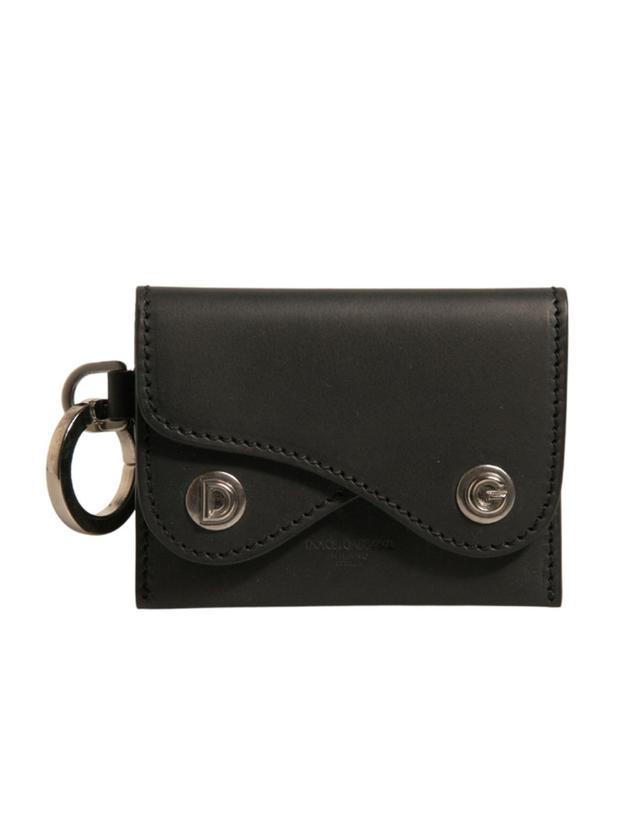 Dolce & Gabbana Black Leather Card Case Keychain Key Women's Holder (Pre-Owned)